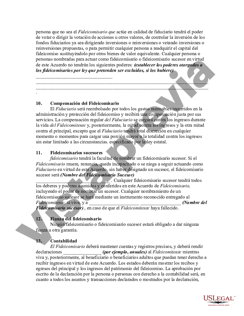 Preview Fideicomiso Irrevocable Financiado por Seguro de Vida