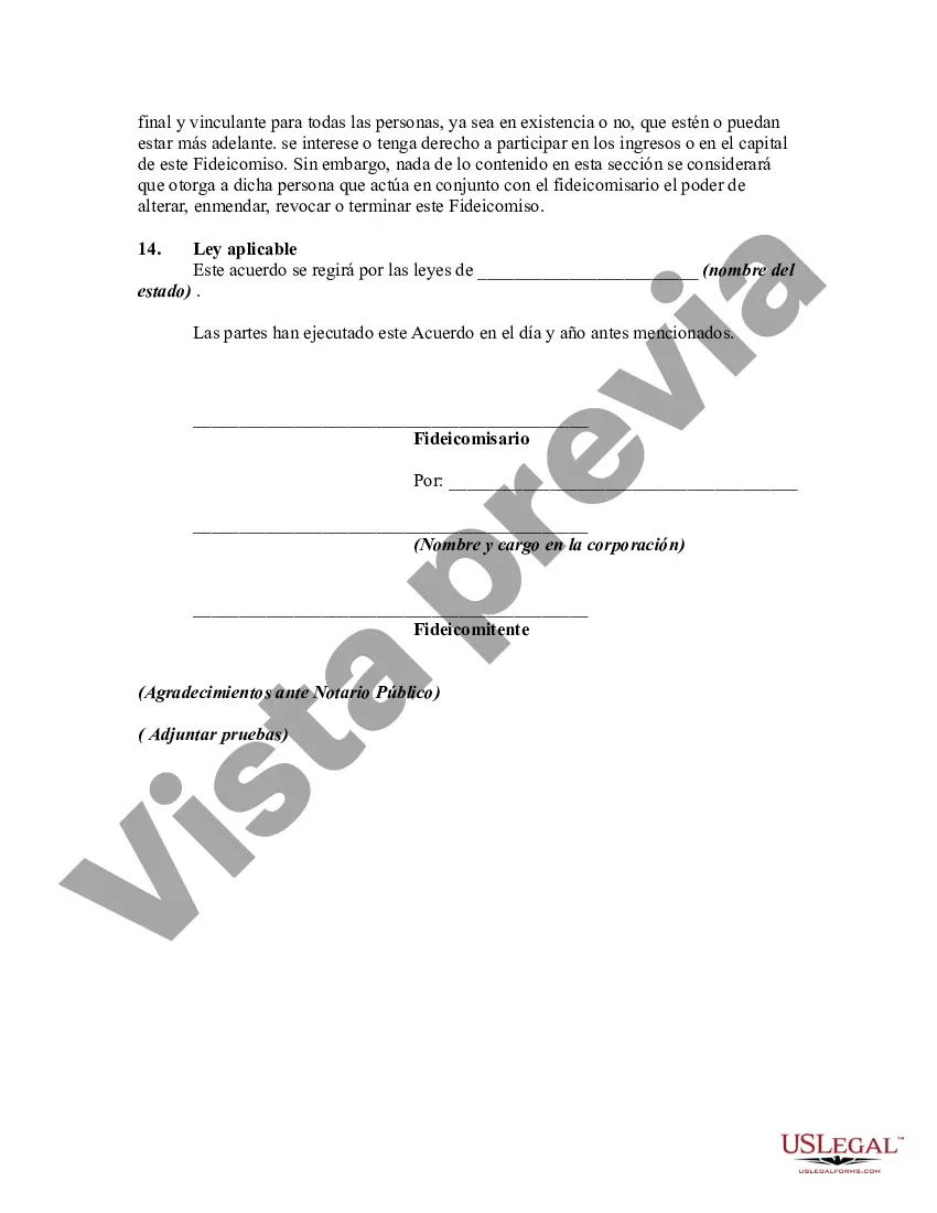 Preview Fideicomiso Irrevocable Financiado por Seguro de Vida