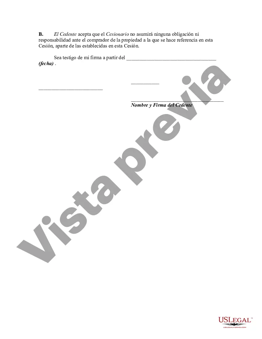 Get Cesión de Interés del Vendedor en un Acuerdo de Garantía Preview Cesión de Interés del Vendedor en un Acuerdo de Garantía
