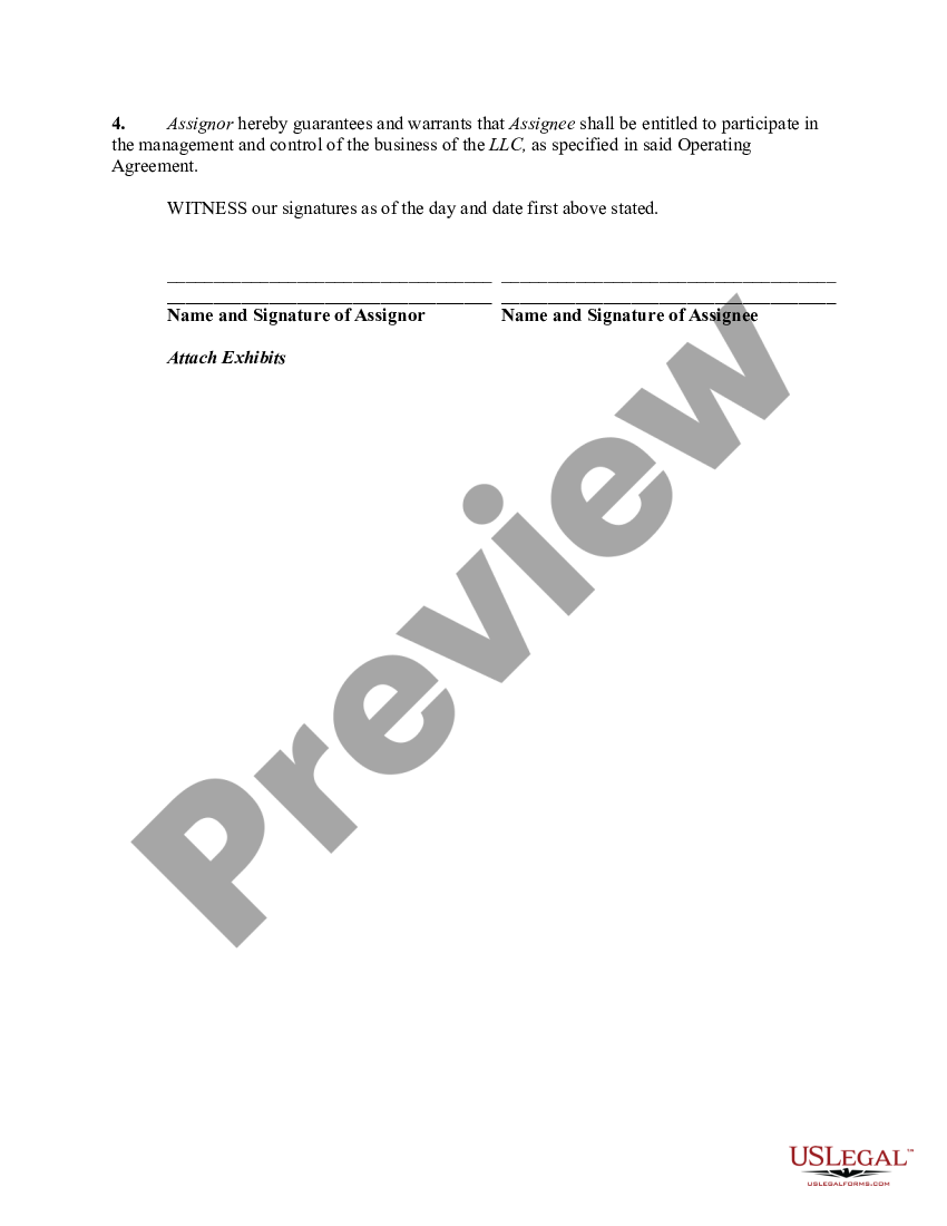 assignment of ownership interest in llc