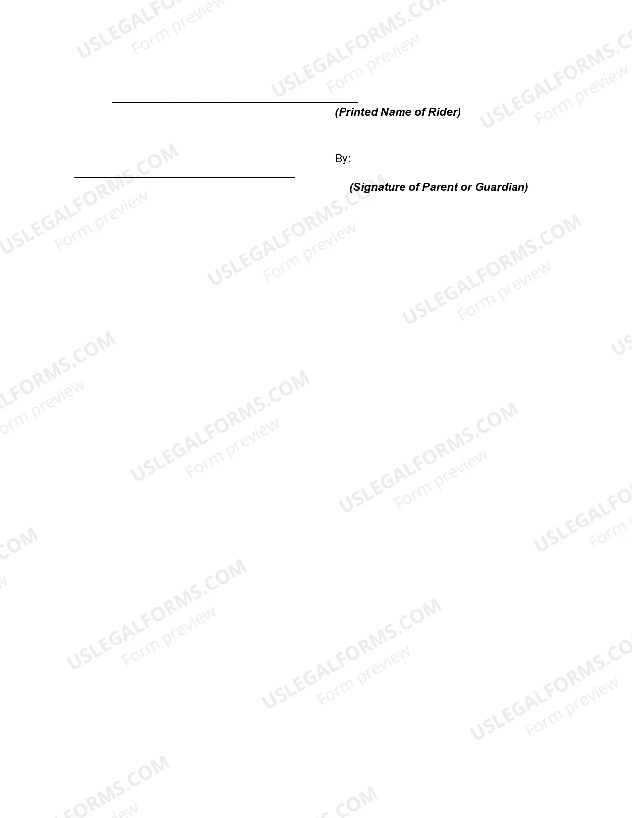 Preview Release and Waiver of Liability Given in Favor of Nonprofit Organization Regarding Allowing Minor to Ride Horses on Ranch Operated by Organization - including Assumption of all Risks of Personal Bodily Injury - Horseback Riding