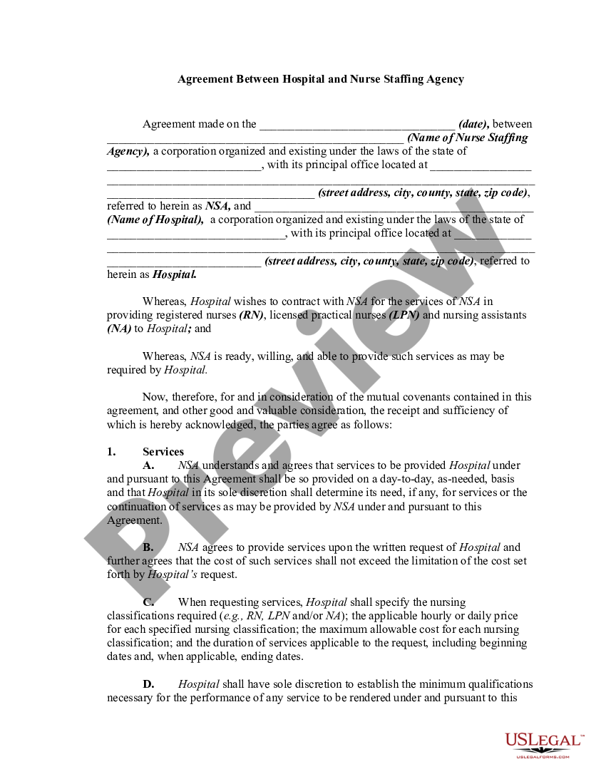 Nurse Staffing Contract Template   1 