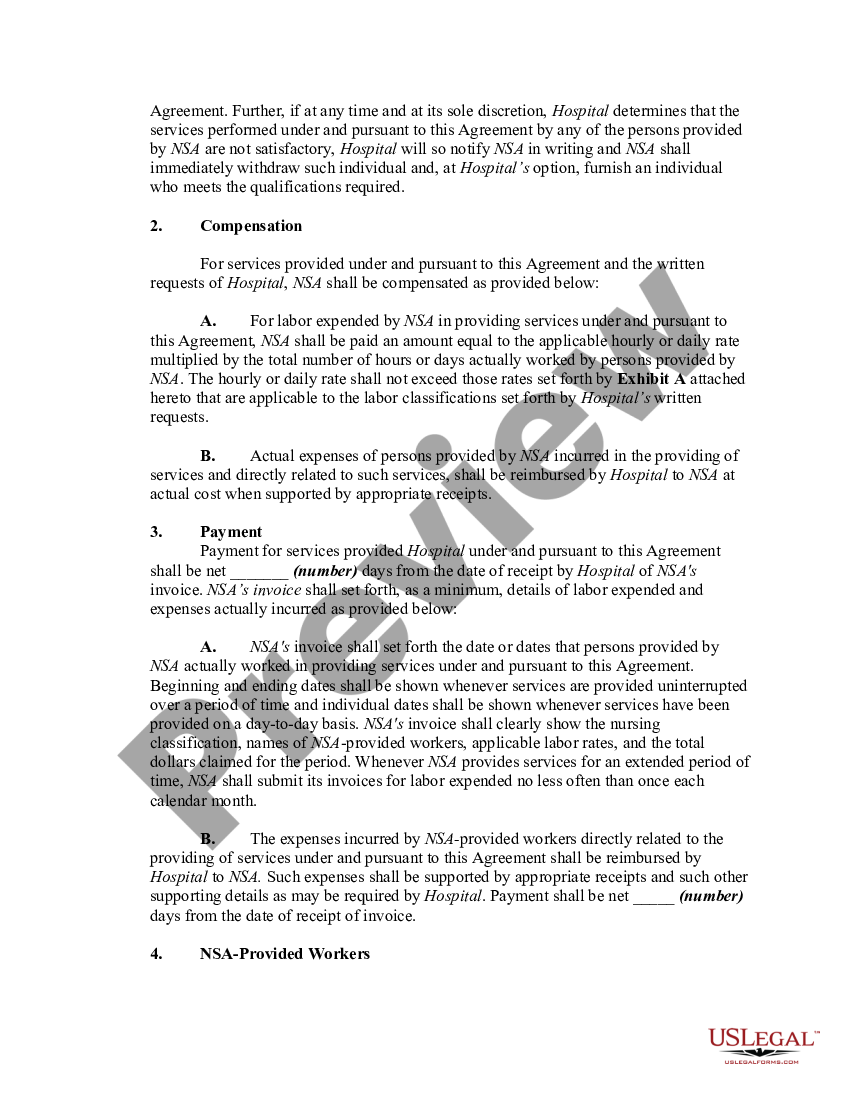 Healthcare Staffing Agreement Template