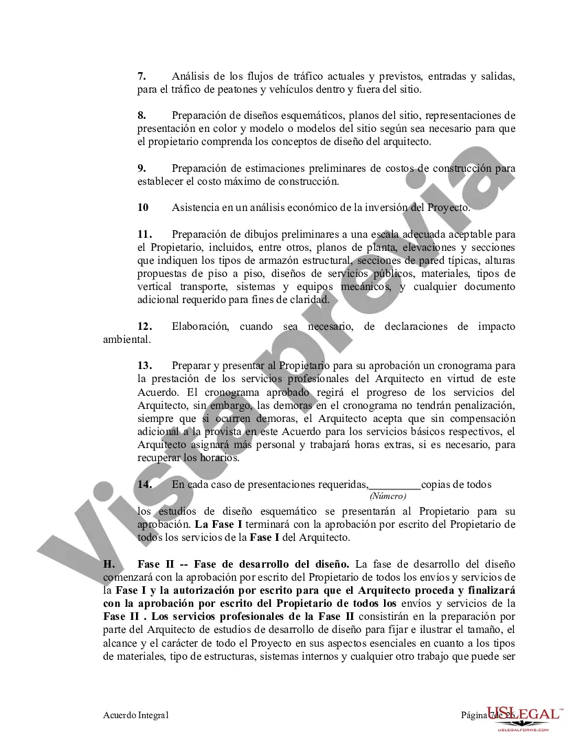 Preview Acuerdo Integral de Proyecto entre Propietario y Arquitecto