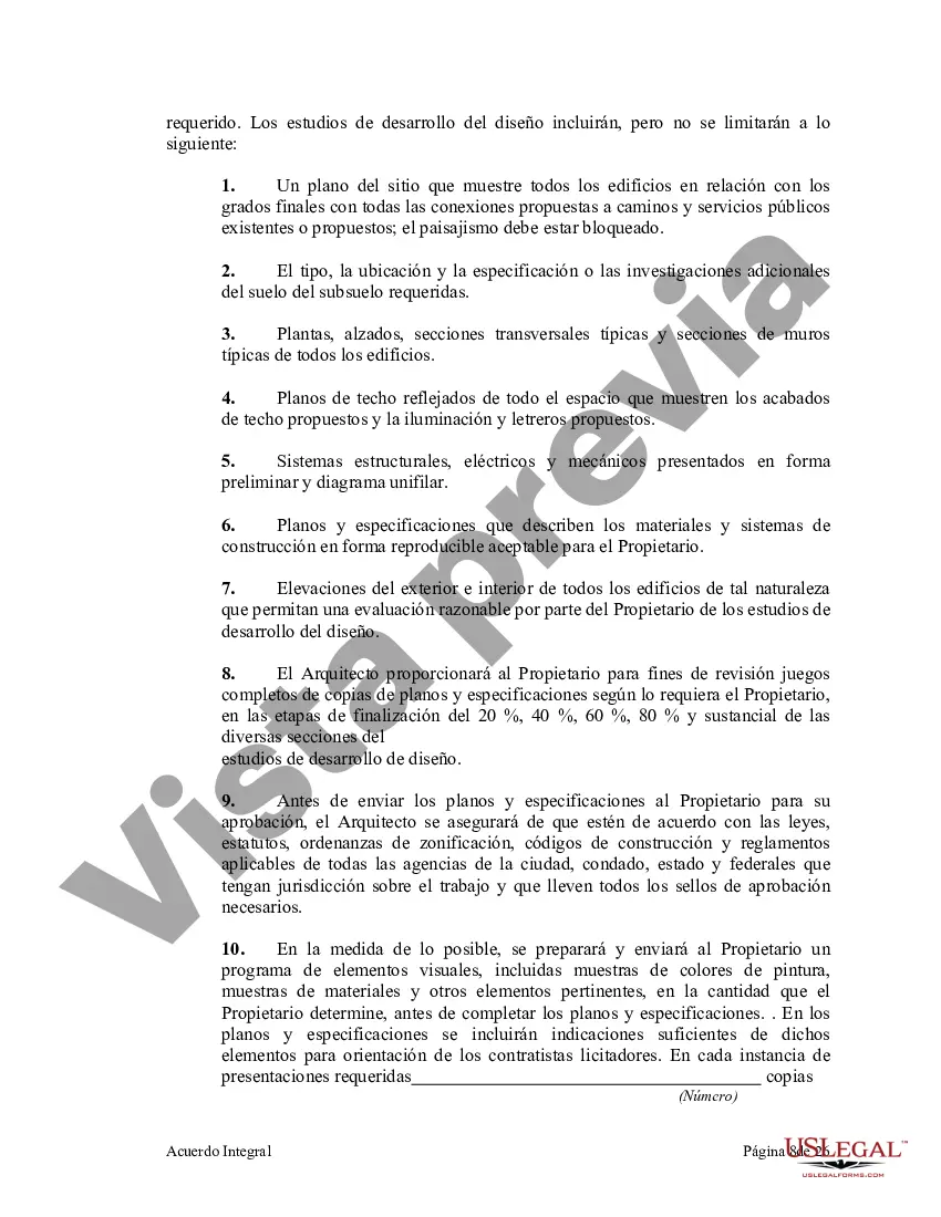 Preview Acuerdo Integral de Proyecto entre Propietario y Arquitecto