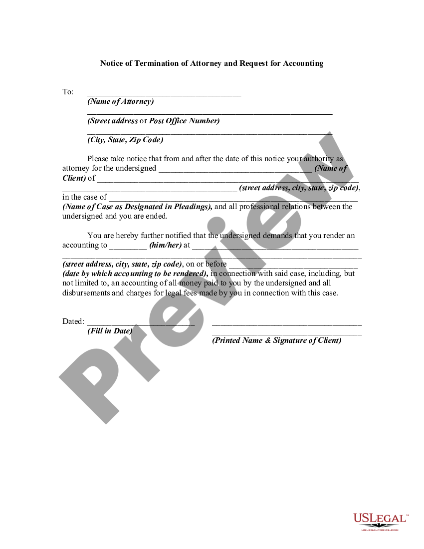 Attorney Termination Of Representation Letter Us Legal Forms