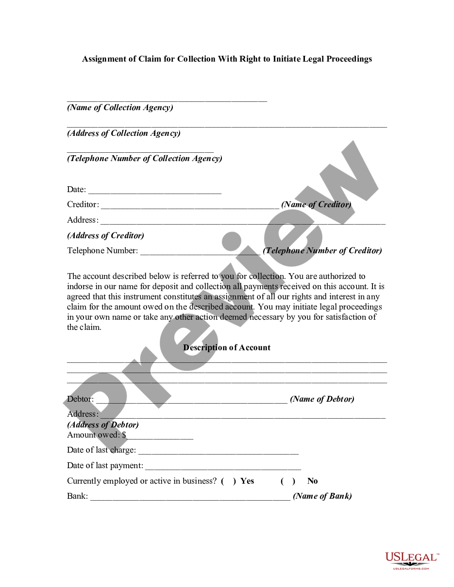 assignment of claims account