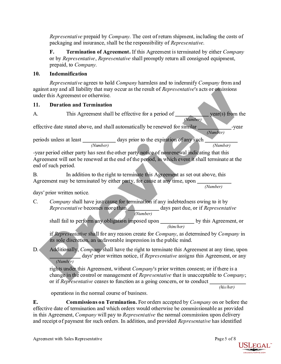 page 4 Agreement with Sales Representative preview