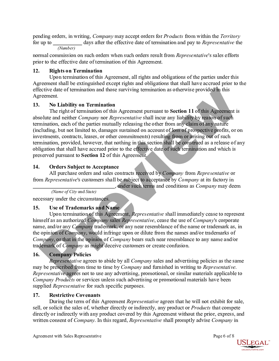 page 5 Agreement with Sales Representative preview