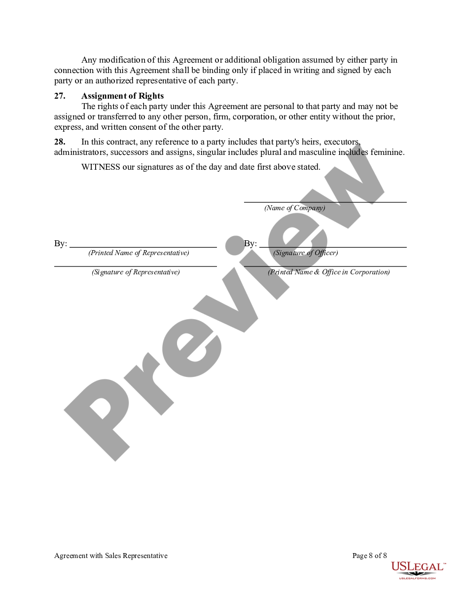 page 7 Agreement with Sales Representative preview