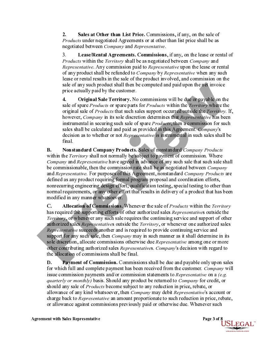 Get Agreement with Sales Representative Preview Agreement with Sales Representative