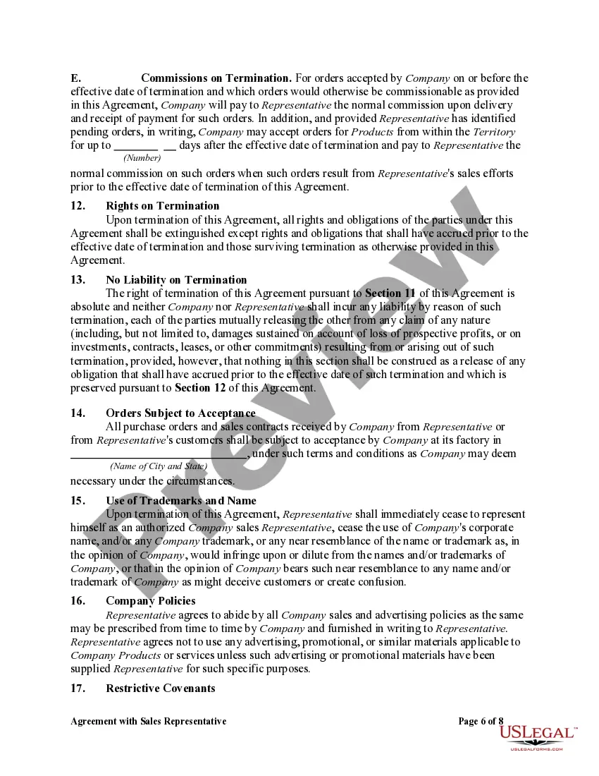 Get Agreement with Sales Representative Preview Agreement with Sales Representative