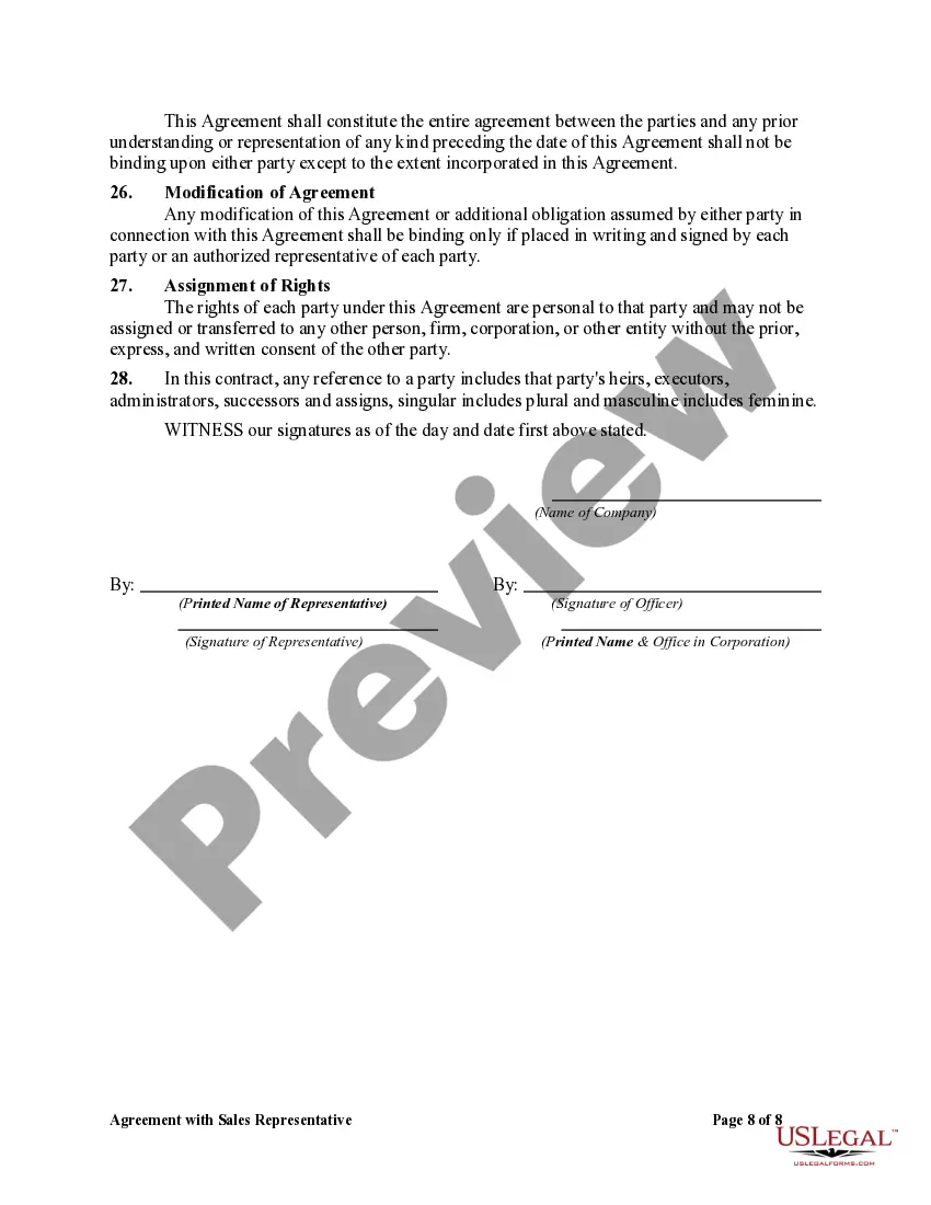 Get Agreement with Sales Representative Preview Agreement with Sales Representative