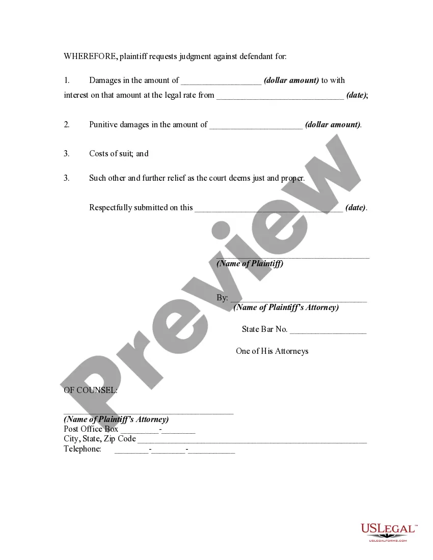 Get Complaint for Wrongful Repossession of Automobile and Impairment of Credit Preview Complaint for Wrongful Repossession of Automobile and Impairment of Credit