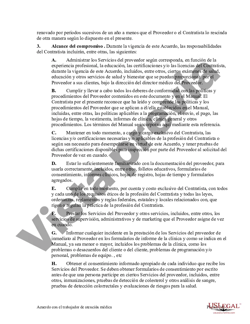 Preview Acuerdo con Trabajador de la Salud como Contratista Independiente