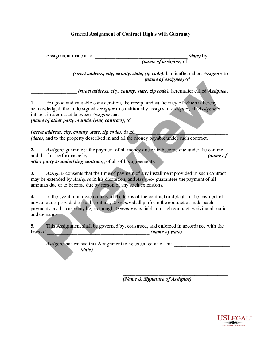 assignment of rights under contract