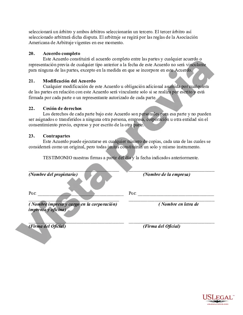 Preview Contrato entre una empresa de gestión de residuos y el propietario de un complejo de apartamentos - Trabajador por cuenta propia