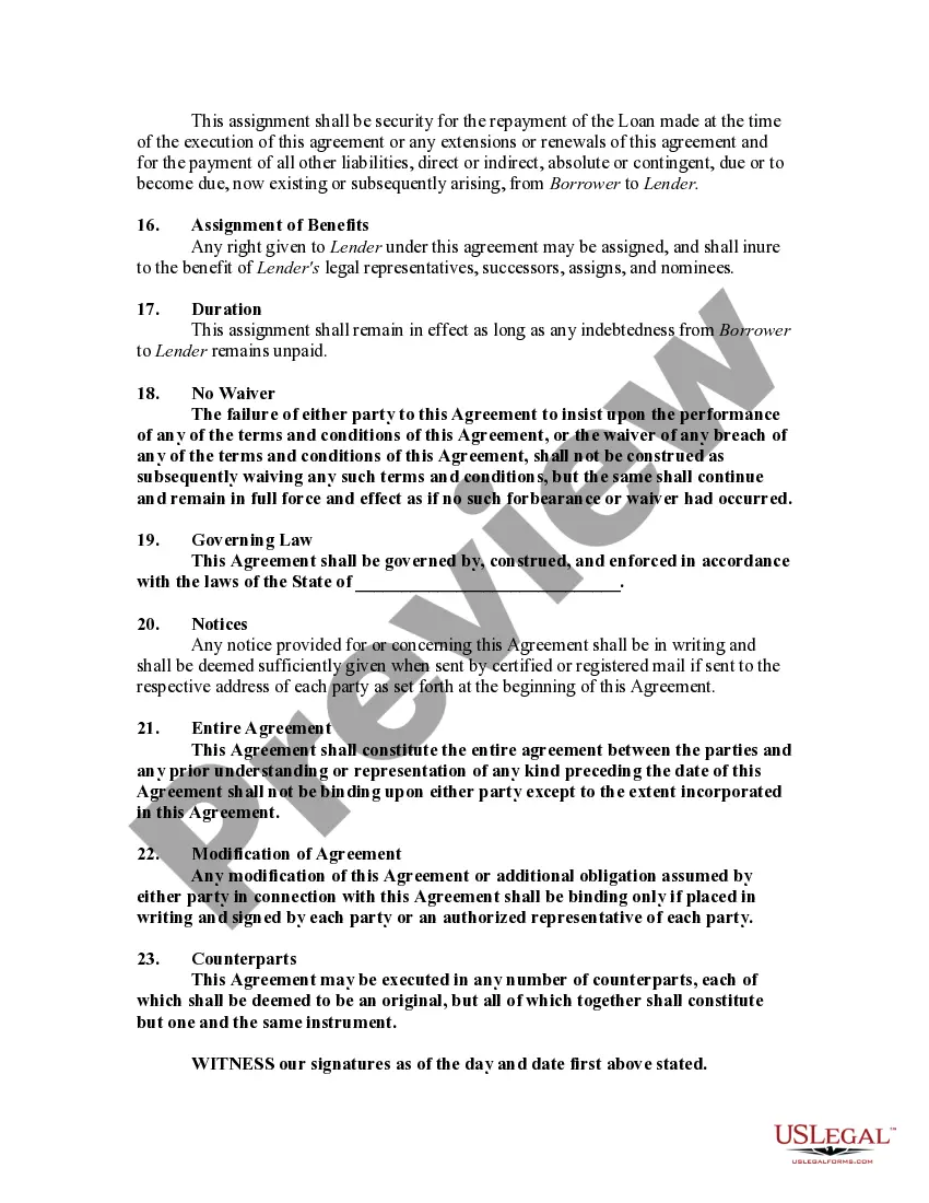 Get Assignment of Business License as Security for a Loan Preview Assignment of Business License as Security for a Loan