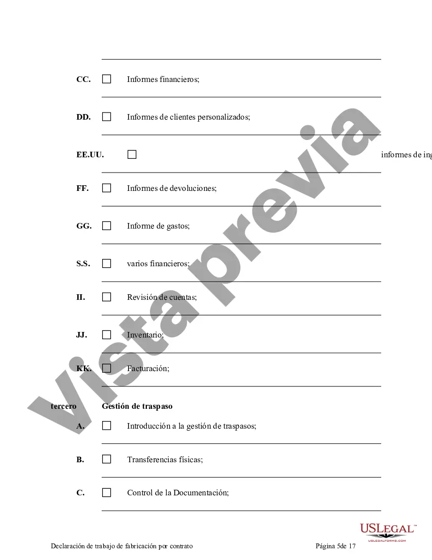 Preview Declaración de trabajo de fabricación por contrato