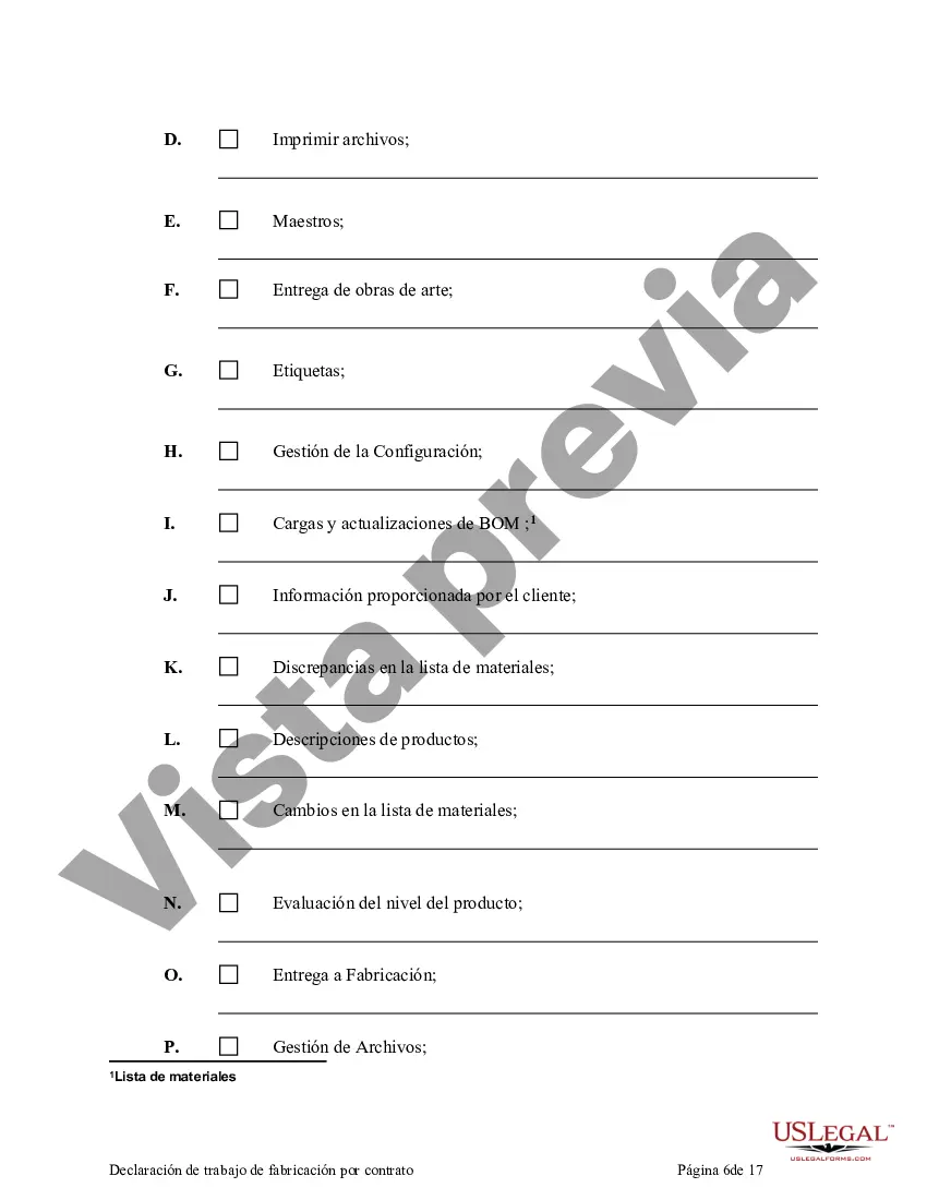 Preview Declaración de trabajo de fabricación por contrato