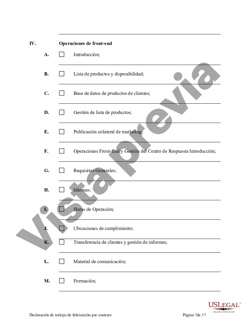 Preview Declaración de trabajo de fabricación por contrato