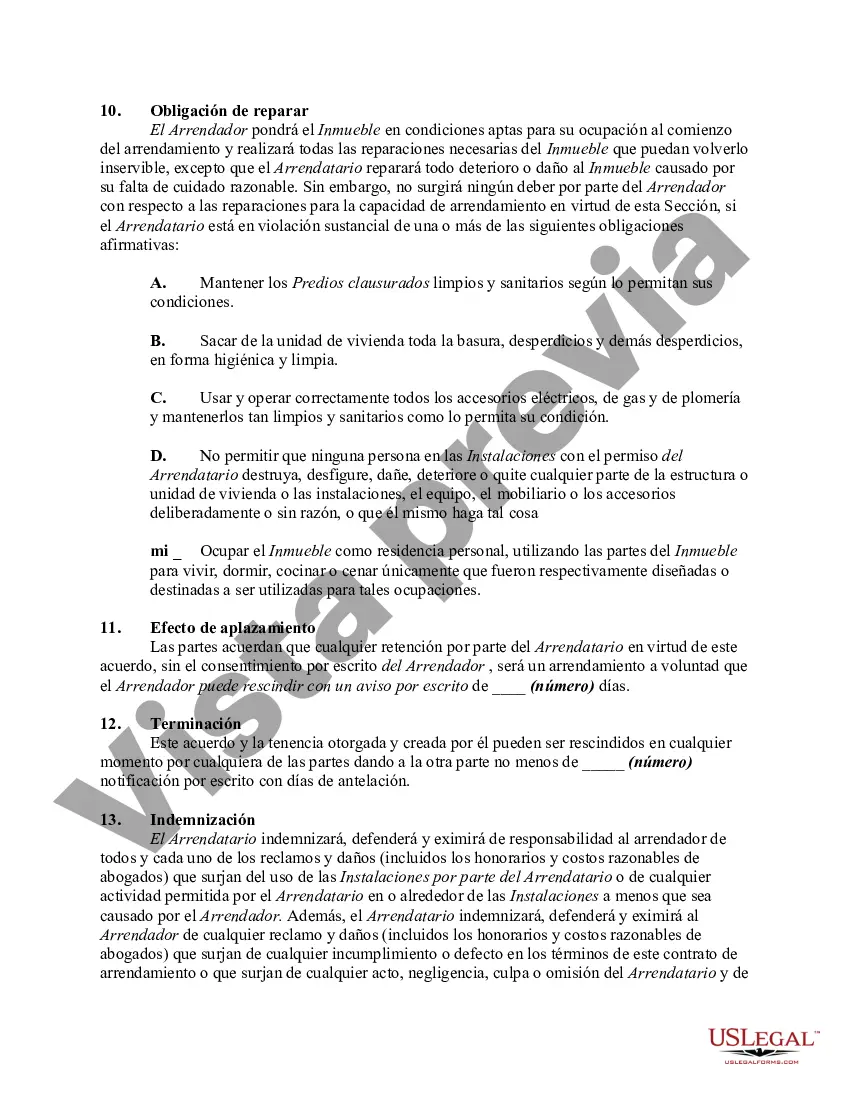 Preview Contrato de Renta Mes a Mes o Mensual de Departamento Amueblado