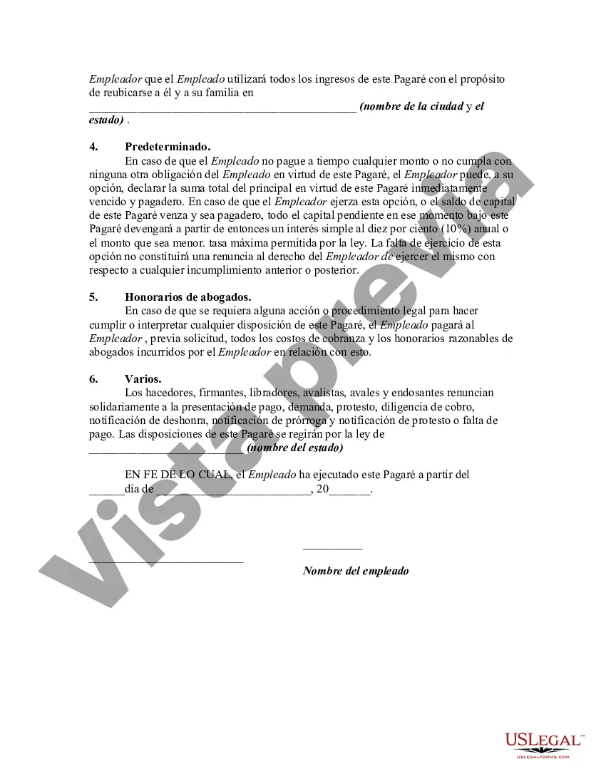 Preview Pagaré - Préstamo condonable