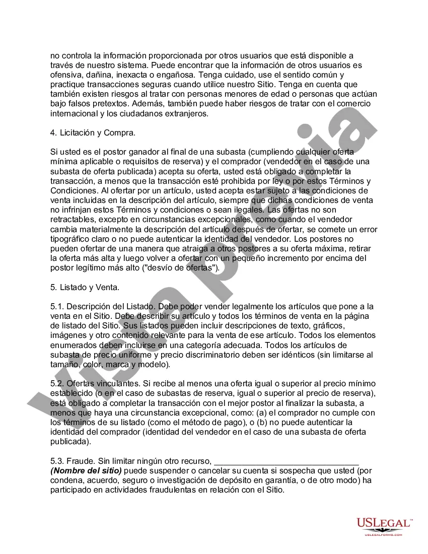 Get Acuerdo de usuario de suscripción al sitio web para el sitio web de compras y subastas en línea Preview Acuerdo de usuario de suscripción al sitio web para el sitio web de compras y subastas en línea