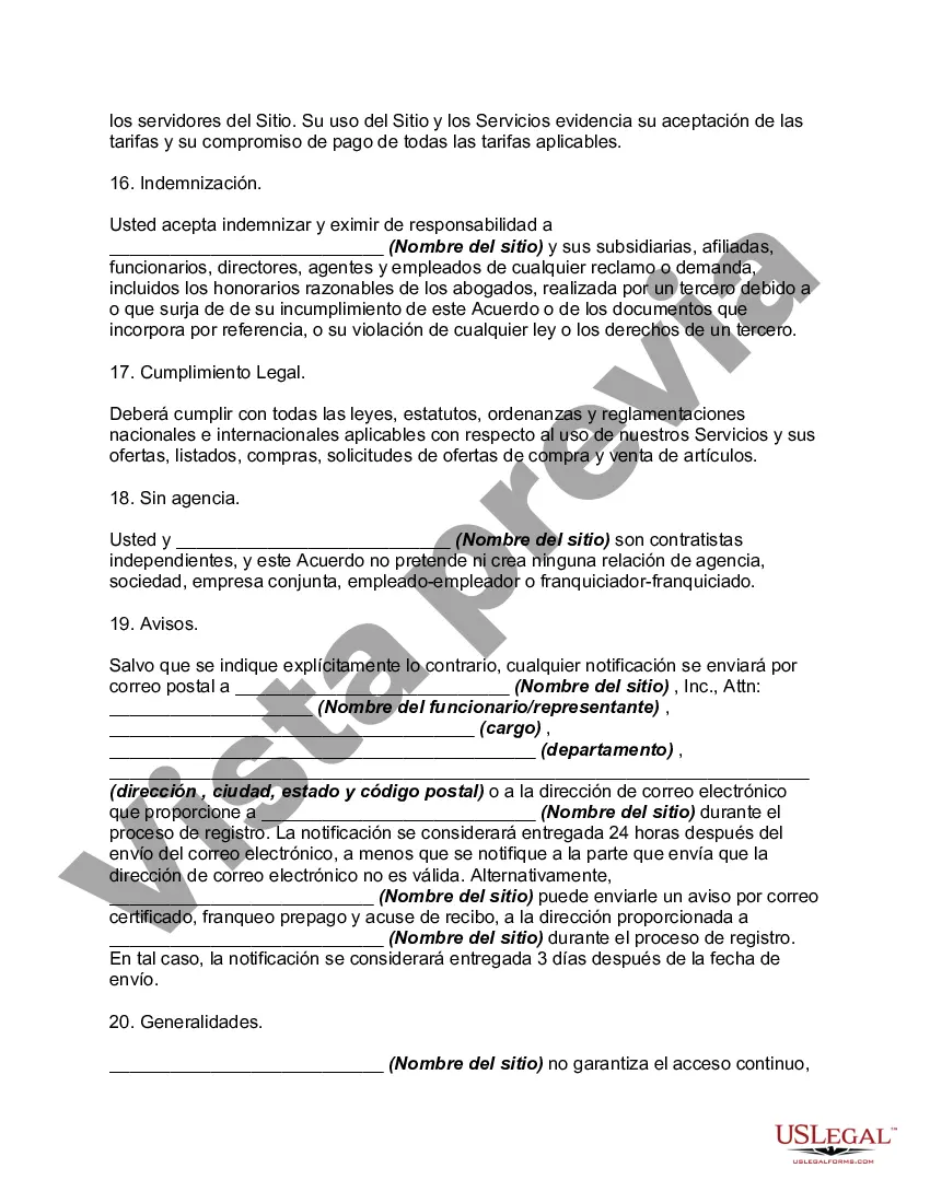 Get Acuerdo de usuario de suscripción al sitio web para el sitio web de compras y subastas en línea Preview Acuerdo de usuario de suscripción al sitio web para el sitio web de compras y subastas en línea