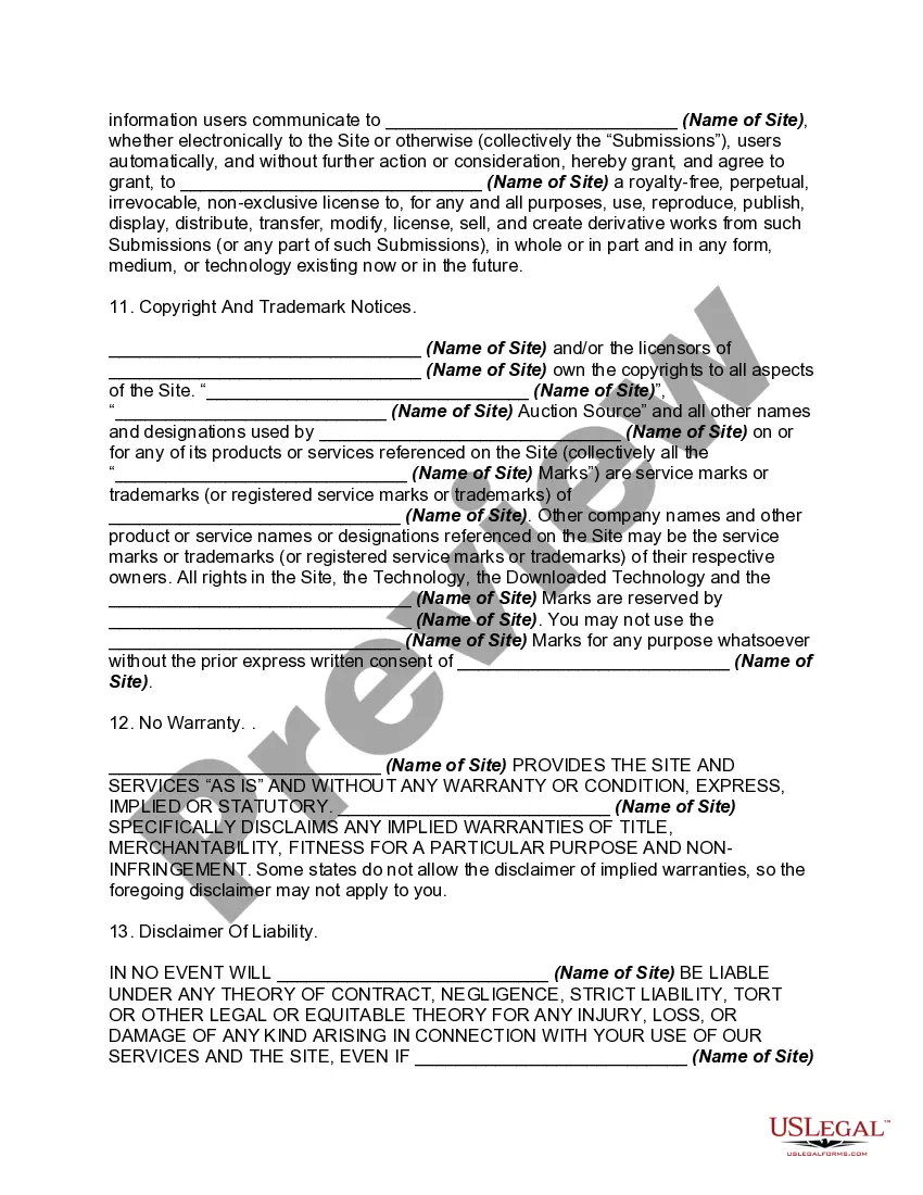 Get Website Subscription User Agreement for Online Auction and Shopping Website Preview Website Subscription User Agreement for Online Auction and Shopping Website