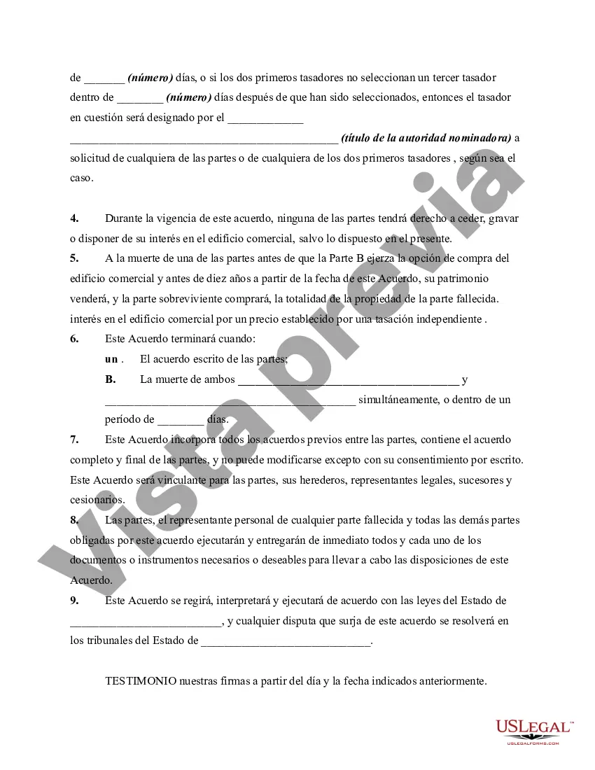 Preview Acuerdo entre Socios para Venta Futura de Edificio Comercial