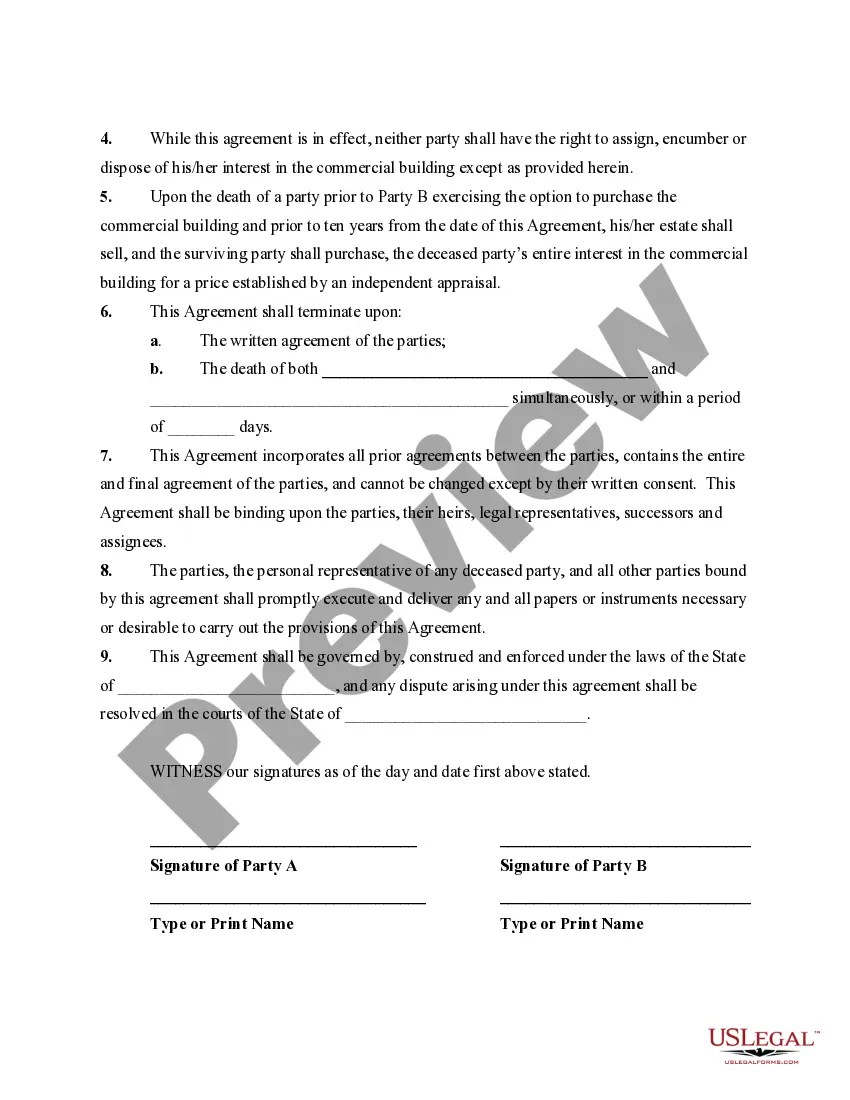 Get Agreement between Partners for Future Sale of Commercial Building Preview Agreement between Partners for Future Sale of Commercial Building