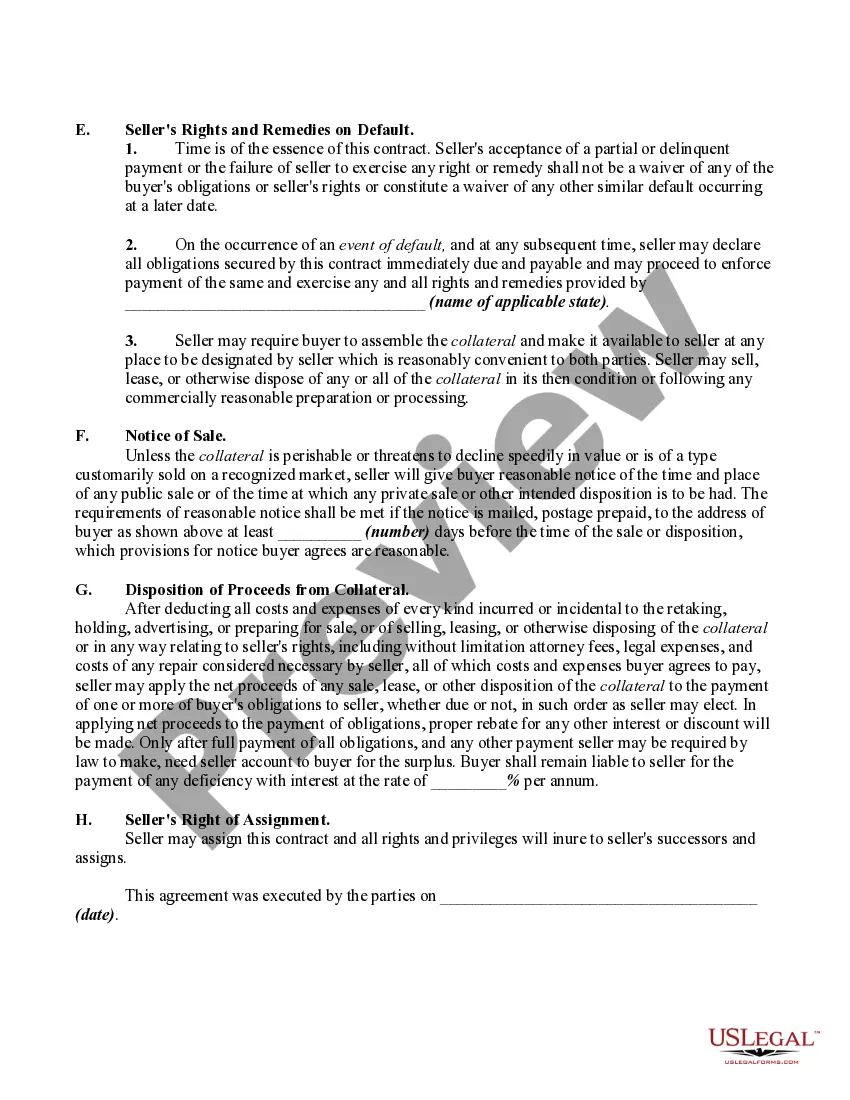 Get Retail Installment Contract and Security Agreement Preview Retail Installment Contract and Security Agreement