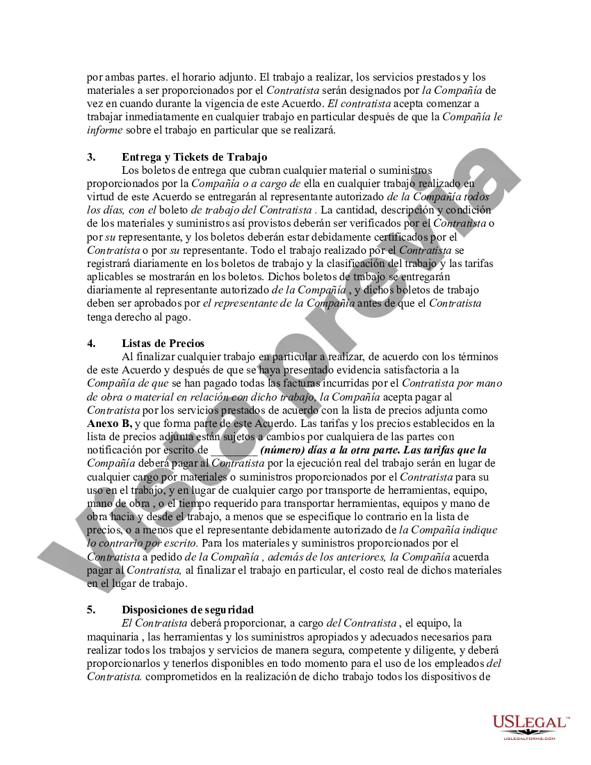Preview Contrato con Trabajador por Cuenta Propia Contratista Independiente para Mantenimiento de Equipo Pesado