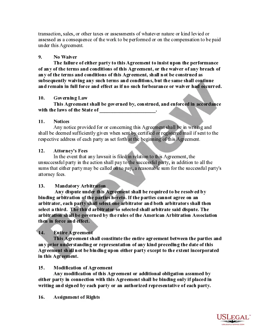 Get Contract with Self-Employed Independent Contractor for Maintenance of Heavy Equipment Preview Contract with Self-Employed Independent Contractor for Maintenance of Heavy Equipment