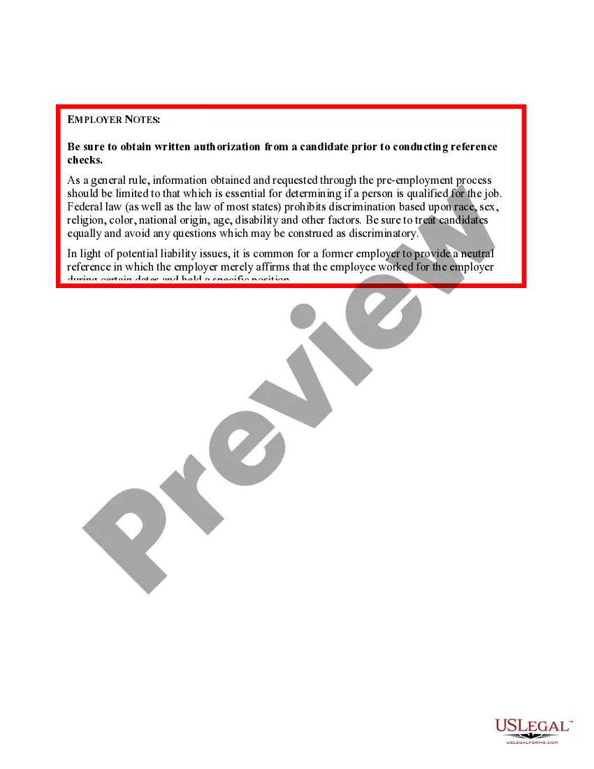 Get Request for Verification of a Candidate's Prior Employment Preview Request for Verification of a Candidate's Prior Employment