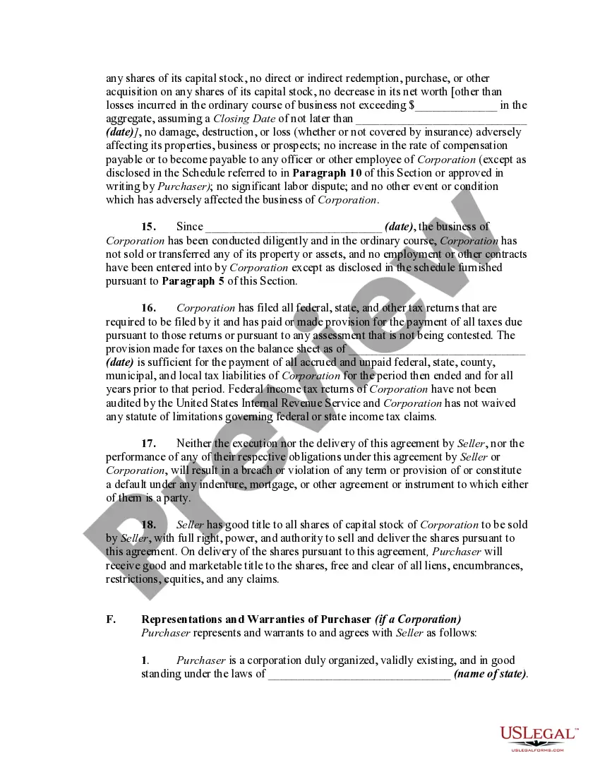 Get Right of First Refusal to Purchase All Shares of Corporation from Sole Shareholder Preview Right of First Refusal to Purchase All Shares of Corporation from Sole Shareholder