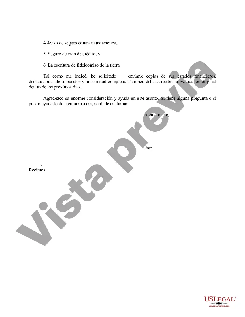 Preview Ejemplo de carta de préstamo