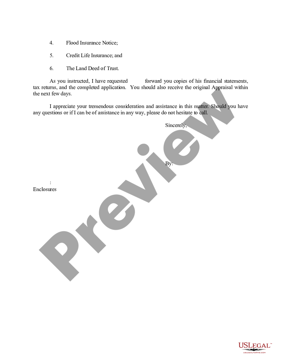 page 1 Sample Letter for Loan preview