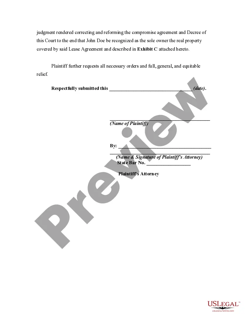 Get Complaint for Correction and Reformation of Judgment on the Ground of Mistake Preview Complaint for Correction and Reformation of Judgment on the Ground of Mistake