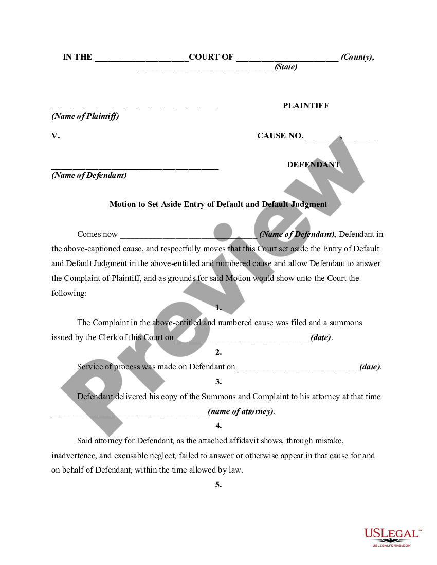 Phoenix Arizona Motion To Vacate Or Set Aside Entry Of Default And 