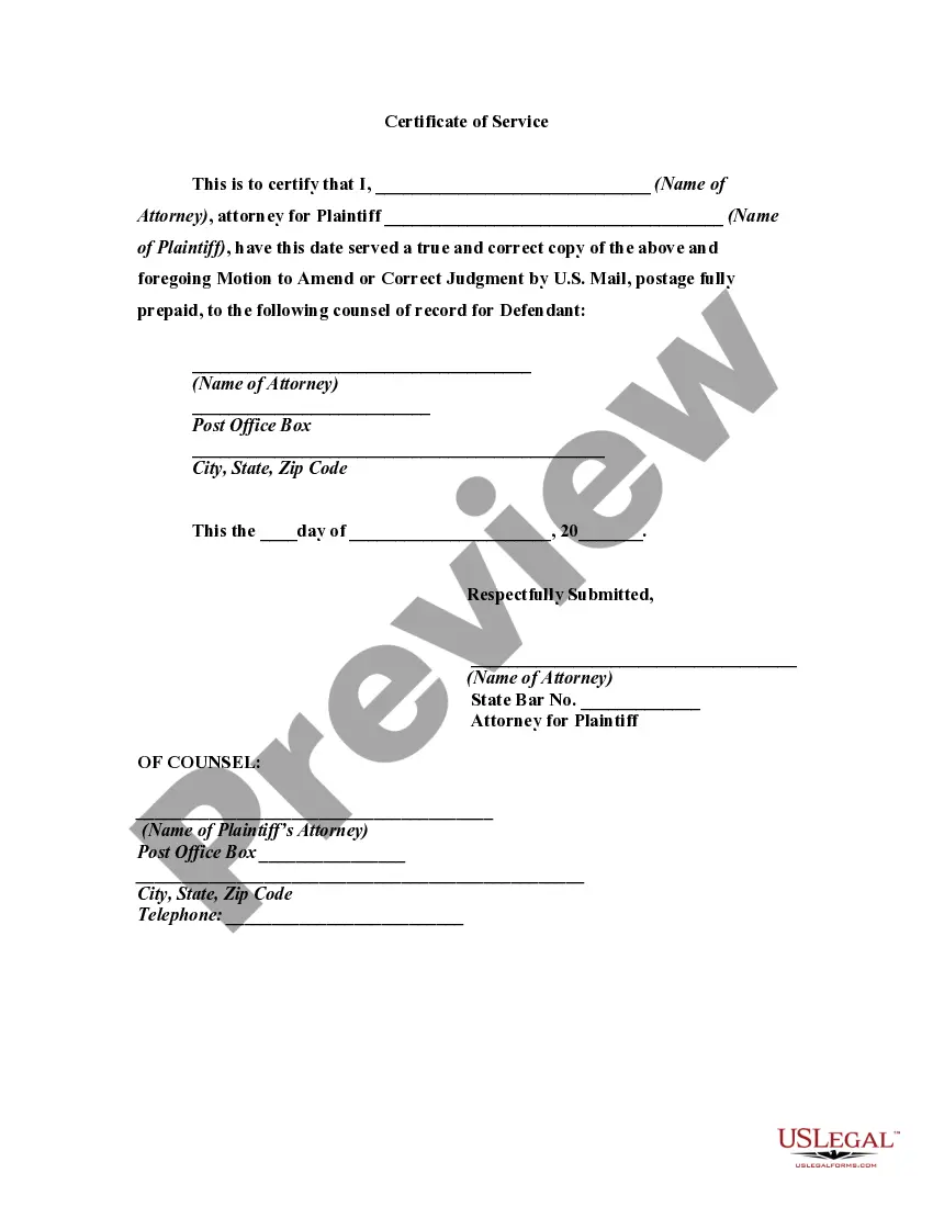 Get Motion to Amend or Correct Judgment to Include Additional Party Defendant as Real Party in Interest Preview Motion to Amend or Correct Judgment to Include Additional Party Defendant as Real Party in Interest