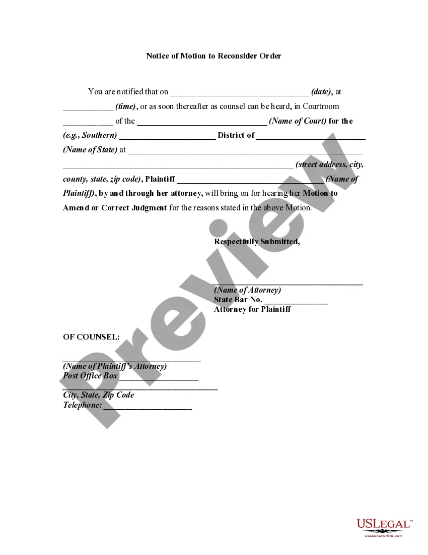 Get Motion to Amend or Correct Judgment to Include Additional Party Defendant as Real Party in Interest Preview Motion to Amend or Correct Judgment to Include Additional Party Defendant as Real Party in Interest
