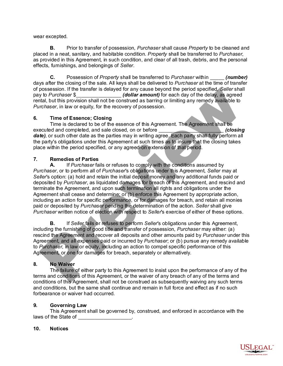 page 2 Contract for the Sale of Residential Property Assuming Existing Loan and Giving Seller Purchase Money Mortgage or Deed of Trust preview