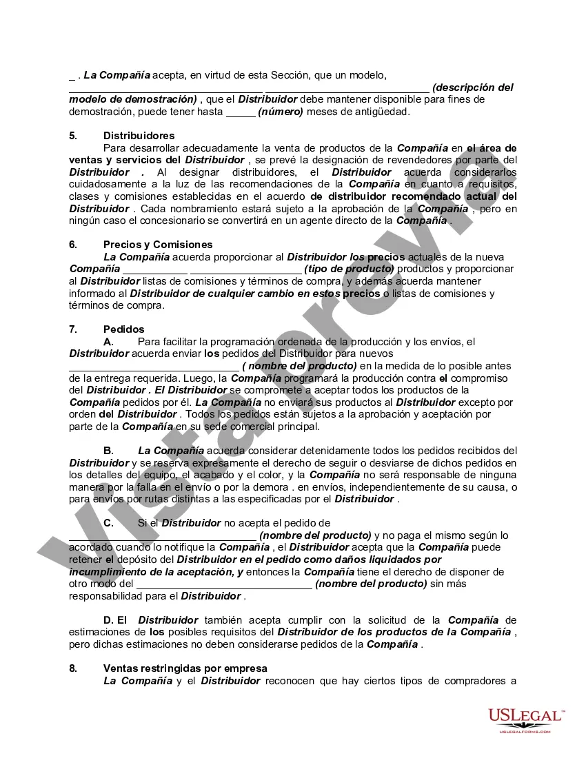 Preview Acuerdo de distribución exclusivo con garantía de fábrica y disposiciones de servicio