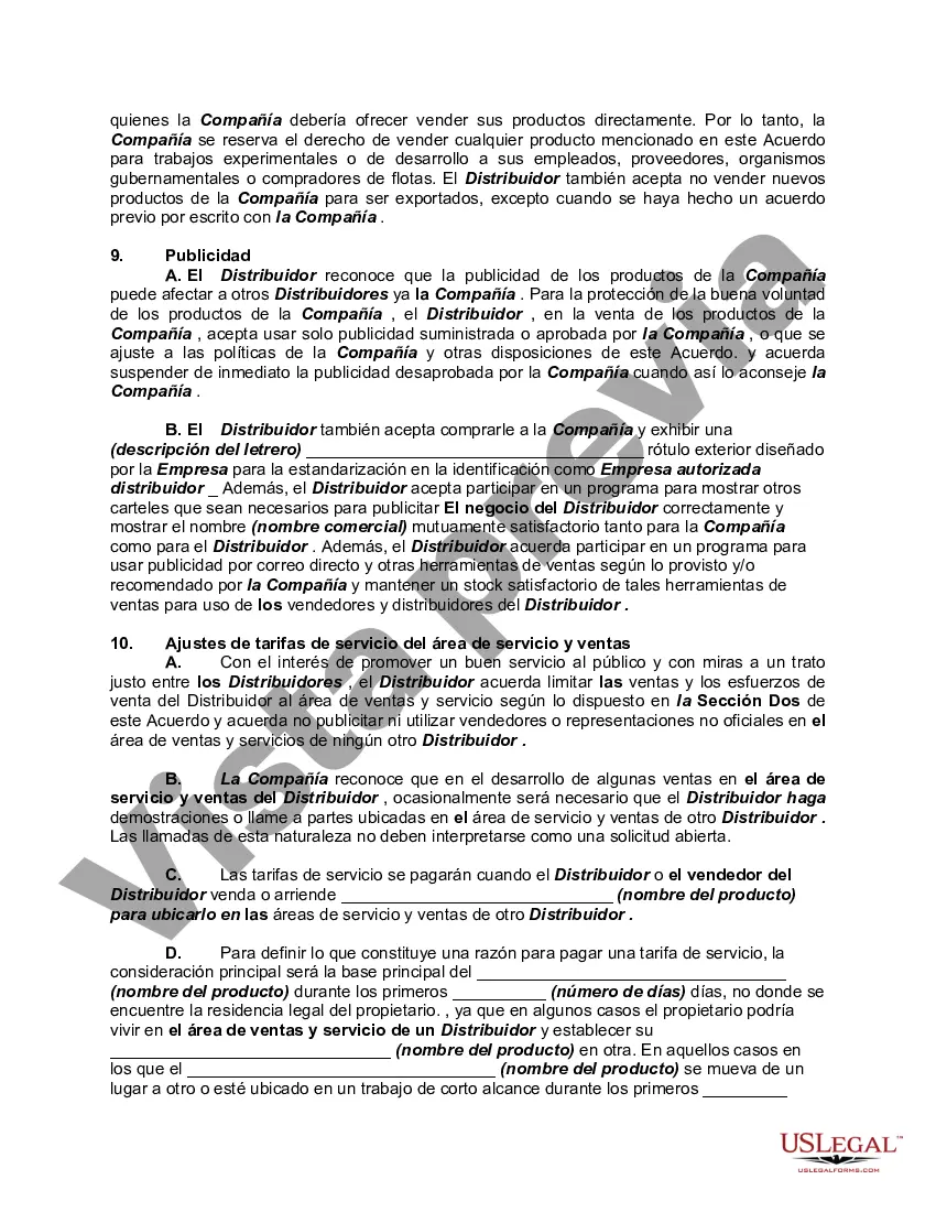 Preview Acuerdo de distribución exclusivo con garantía de fábrica y disposiciones de servicio