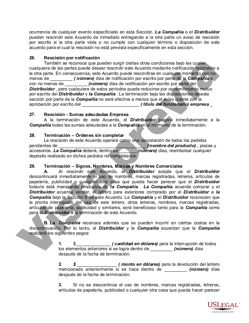 Preview Acuerdo de distribución exclusivo con garantía de fábrica y disposiciones de servicio