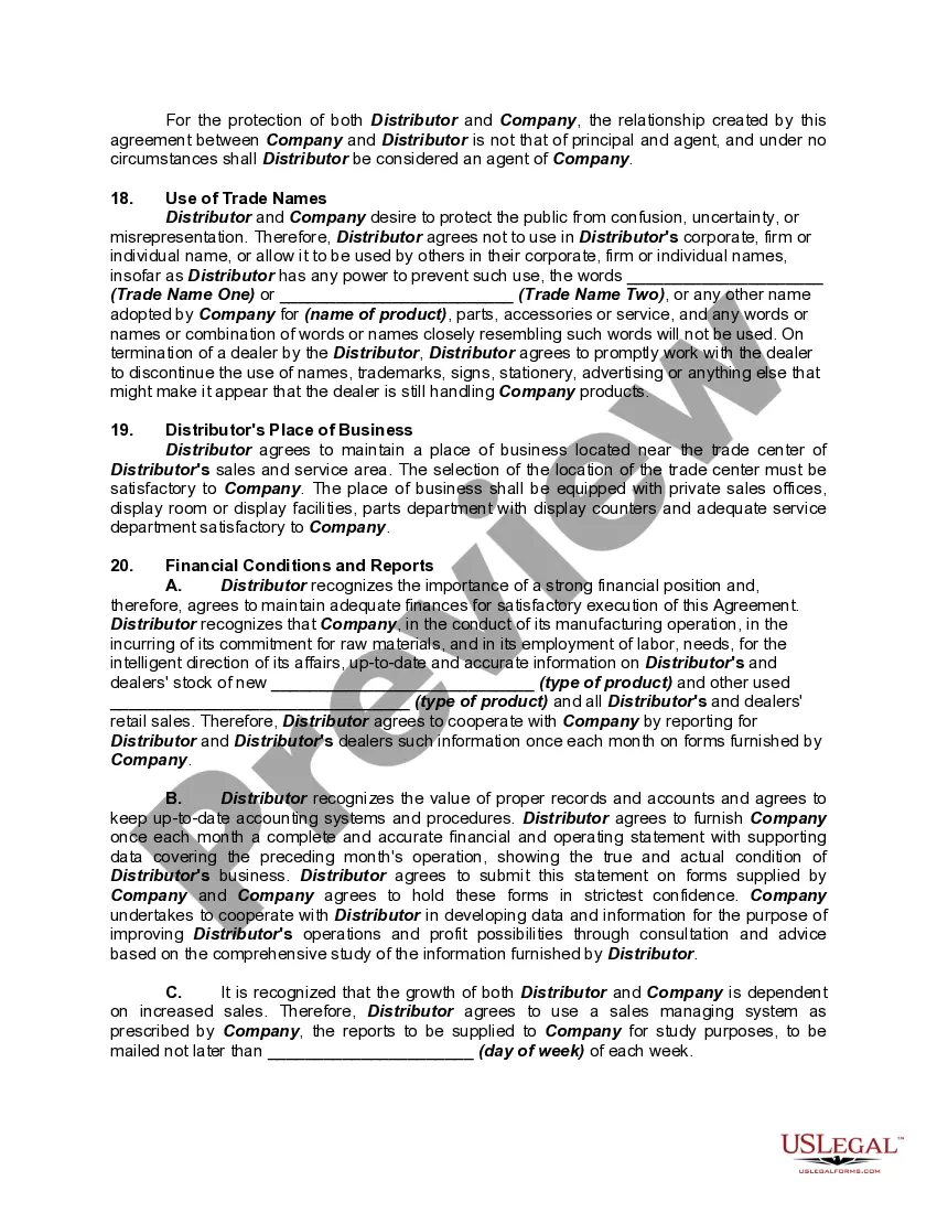 Get Exclusive Distributorship Agreement with Factory Warranty and Service Provisions Preview Exclusive Distributorship Agreement with Factory Warranty and Service Provisions
