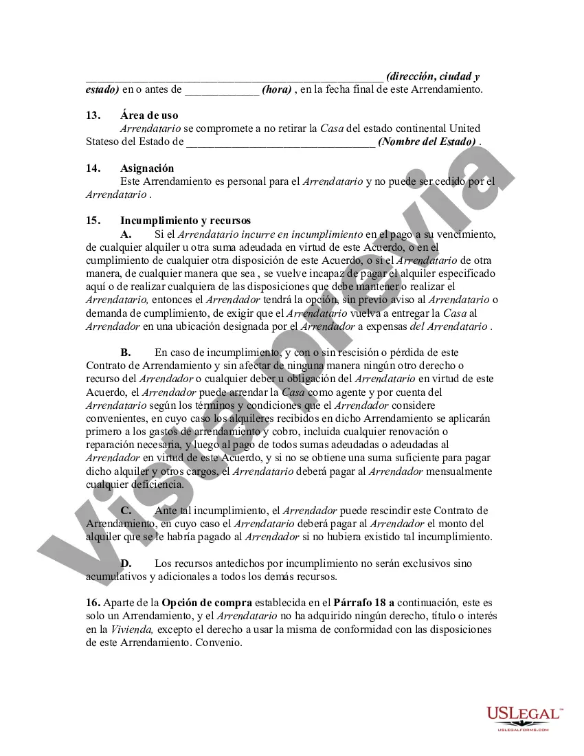 Preview Contrato de arrendamiento o alquiler de casa móvil o prefabricada con opción de compra y propiedad: arrendamiento o alquiler con opción a compra