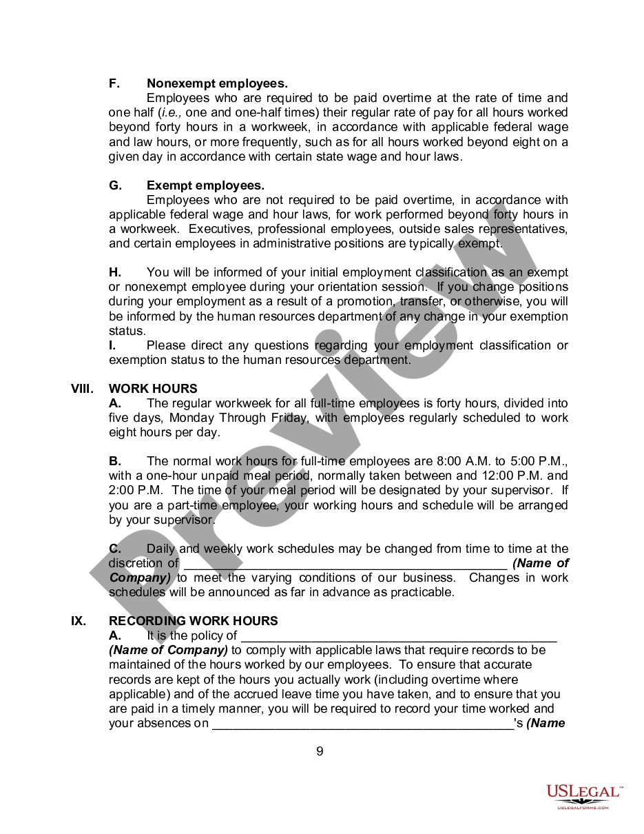 page 8 Personnel Manual, Policies or Employment Handbook preview